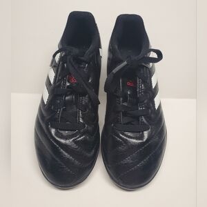 Adidas Kids Golette VII Turf Soccer Shoes Size 1 Preowned Black & White